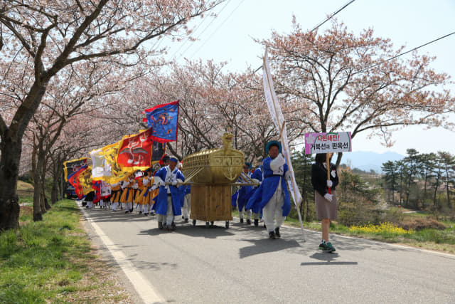 코로나19 이전에 열렸던 사천 ‘선진리성 벚꽃축제’ 모습./사천시/